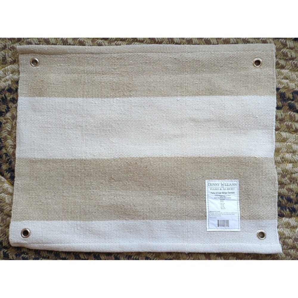 Bunny Williams Dash & Albert Handwoven Sample Rug Pet‎ UV Falls Village Cement